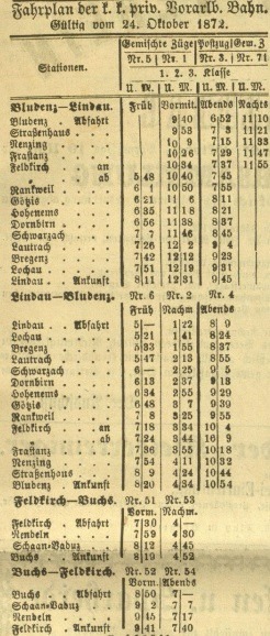 1. Fahrplan der Vorarlbergbahn
