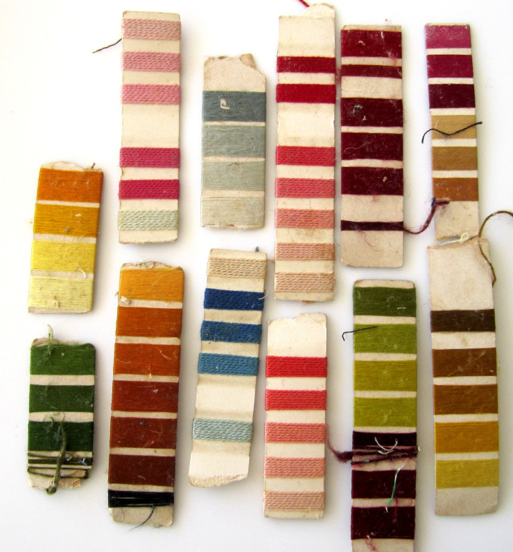 Seidengarne - Muster aus der Seidenraupenzucht von Gebhard Schwärzler