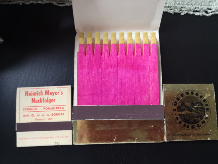 Streichholzbriefchen Lodenfabrik Heinrich Mayer´s Nachfolger, Schruns